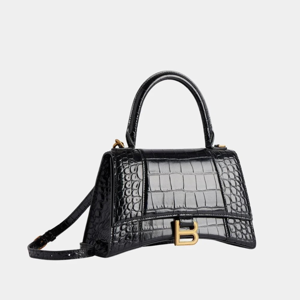 Hourglass Alligator-Embossed Bag