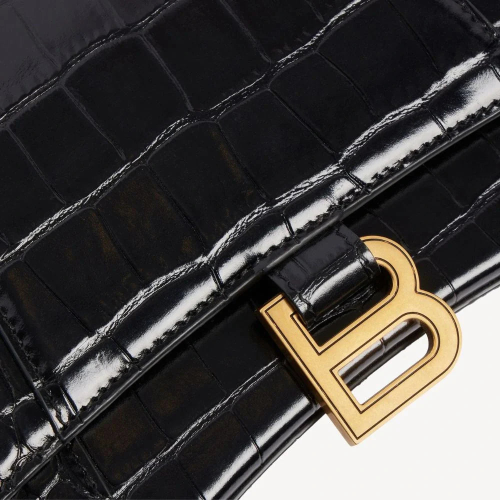 Hourglass Alligator-Embossed Bag