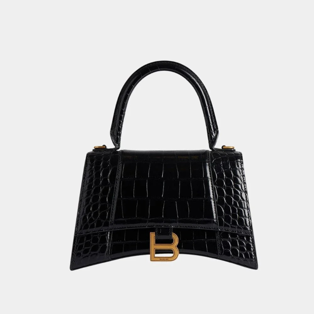 Hourglass Alligator-Embossed Bag