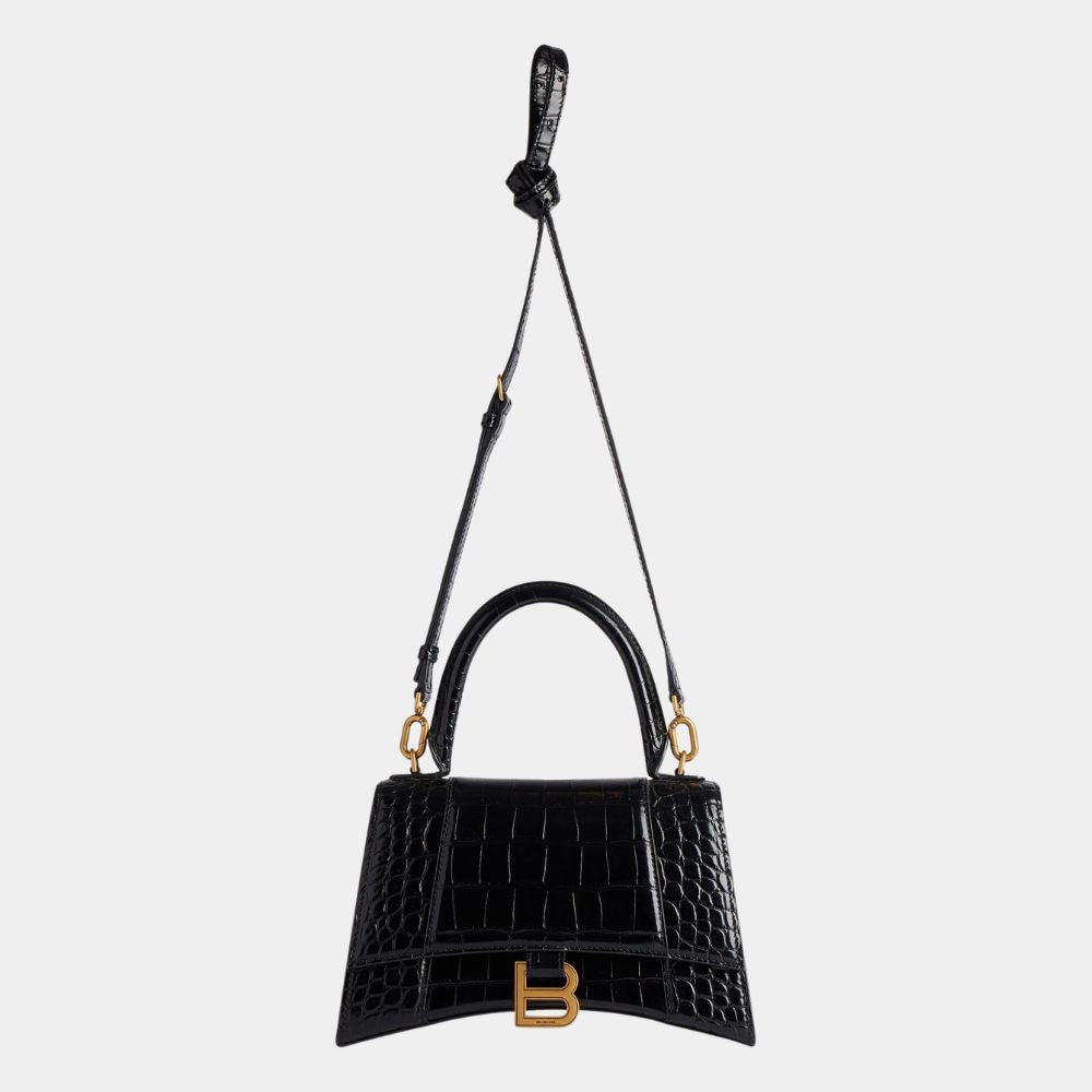Hourglass Alligator-Embossed Bag